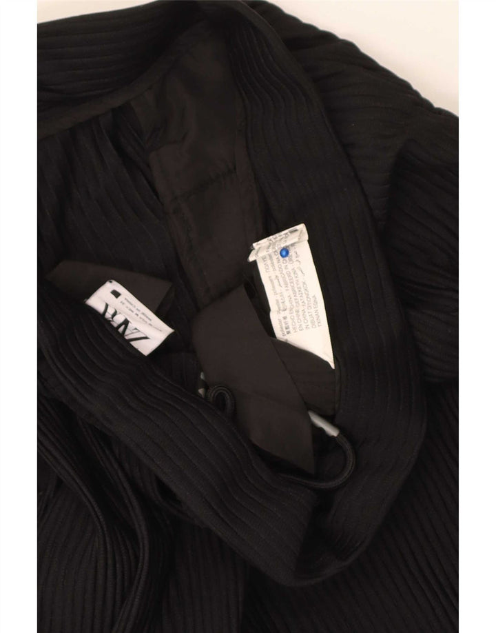 Pantaloni casual dritti da donna Zara medi W32 L30 poliestere nero