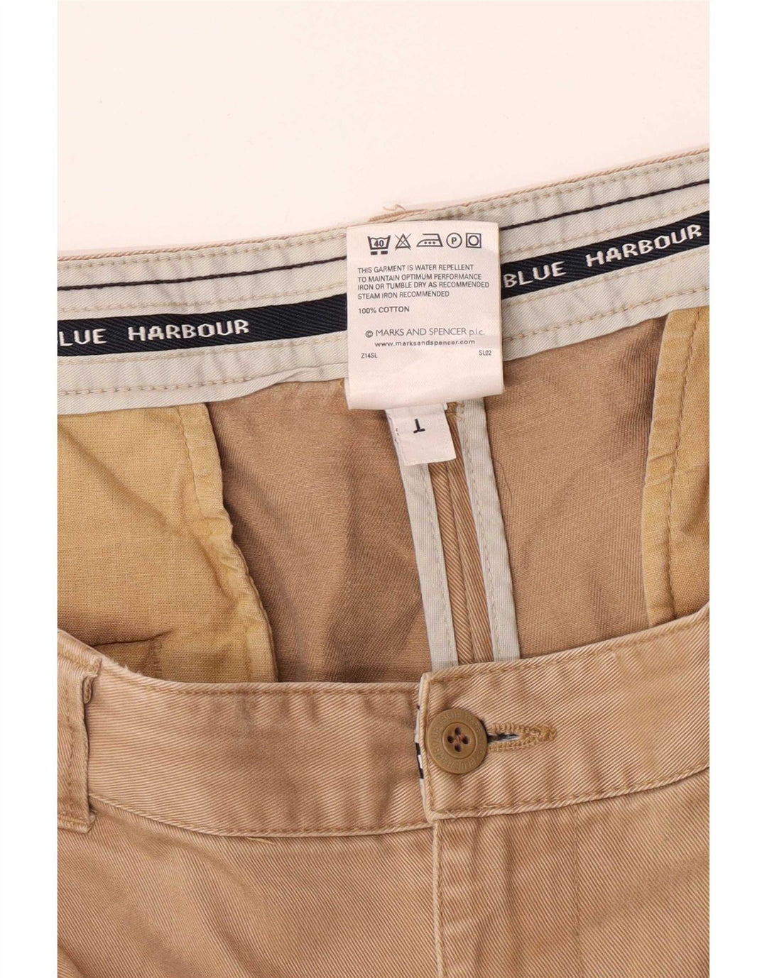 Pantaloni chino con pegged Marks & Spencer da uomo blu W42 L31 Beige