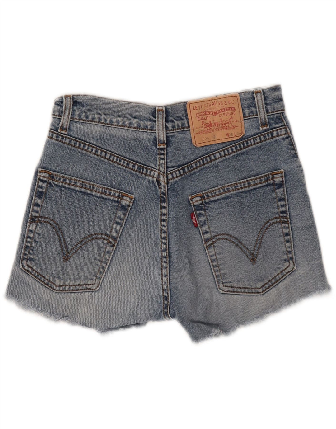 LEVI'S Womens 525 Denim Shorts W28 Medium Blue
