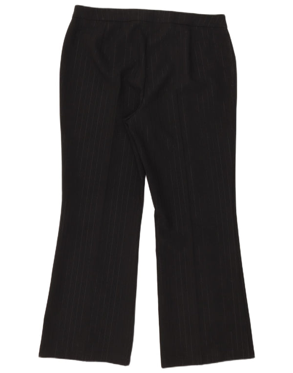 Pantaloni da abito da donna Marks & Spencer UK 18 XL W37 L30 Gessato nero