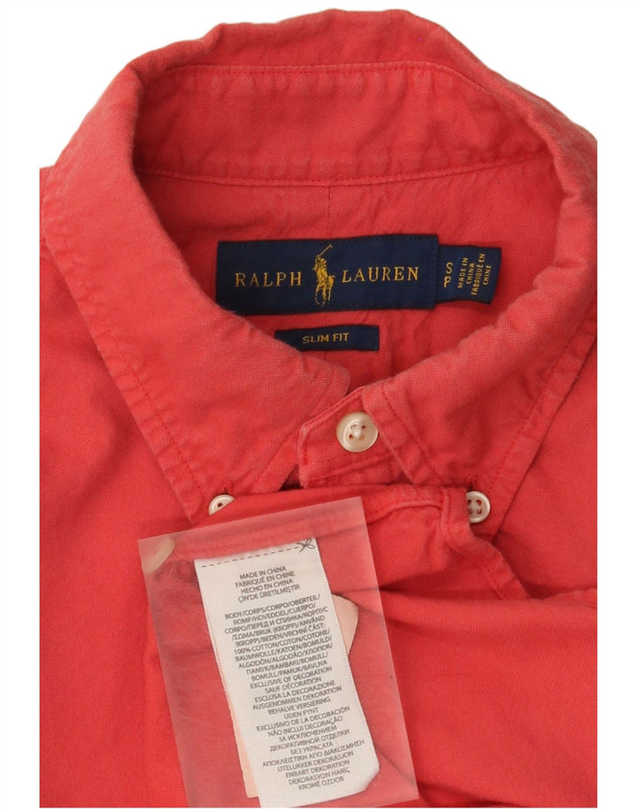 Camicia slim fit da uomo Ralph Lauren piccola in cotone rosso