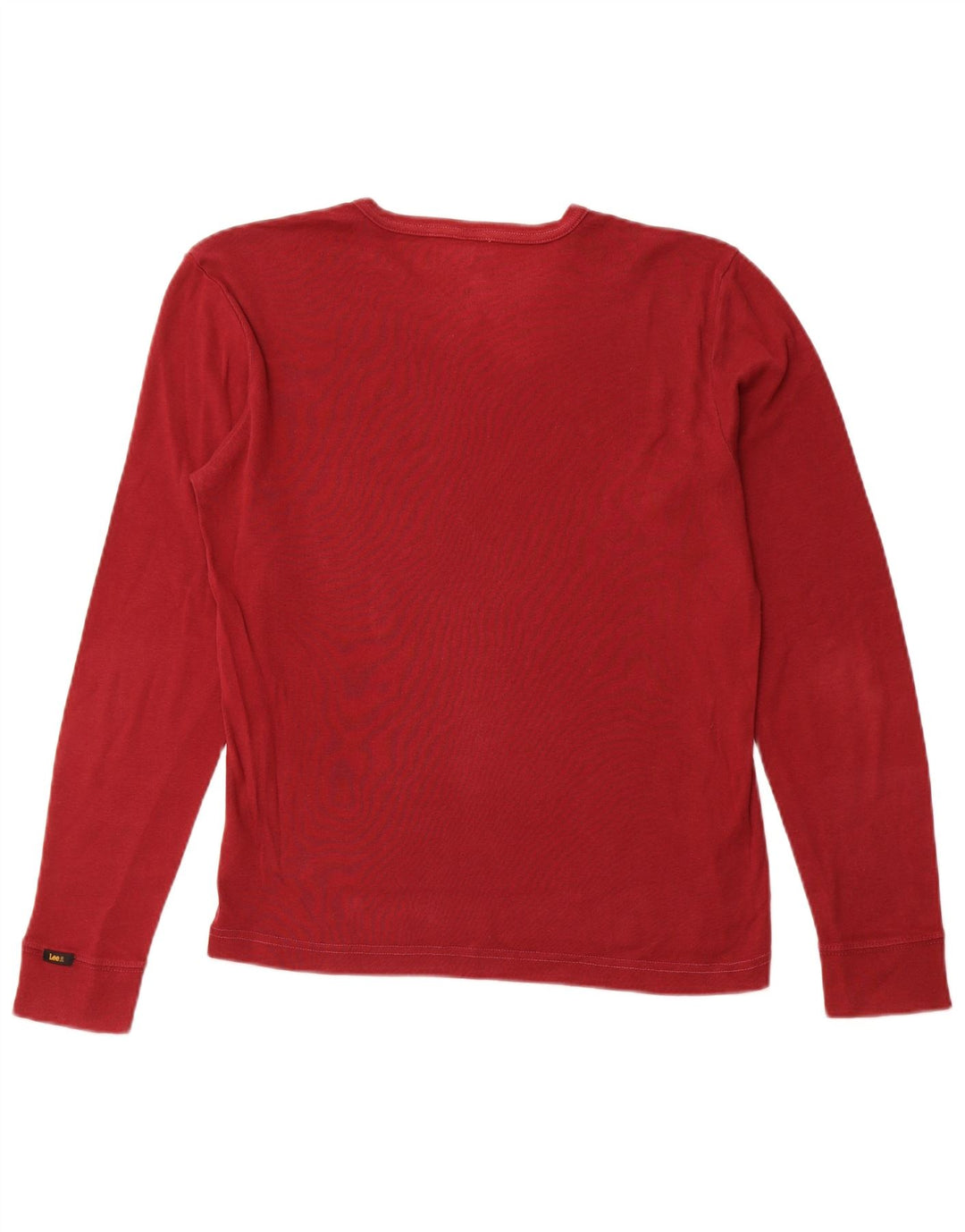 Top da donna LEE manica lunga UK 16 grande rosso cotone