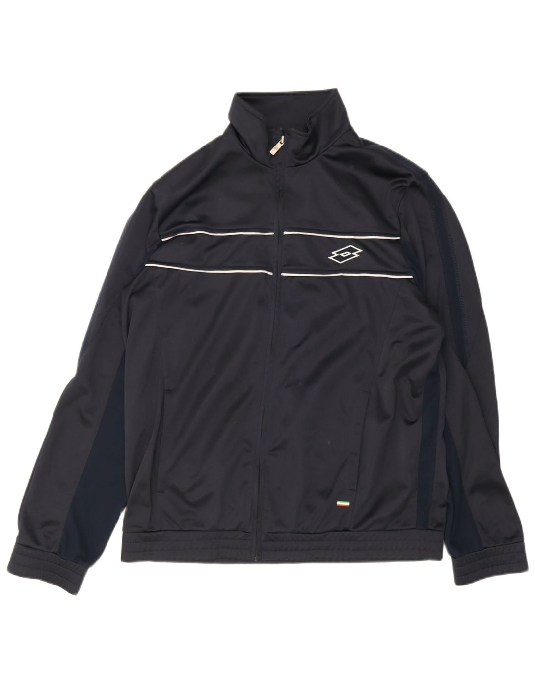 Giacca da tuta da uomo Lotto in poliestere color block medio blu navy