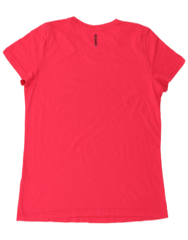T-shirt grafica Reebok da donna Top UK 20/22 XL cotone rosa