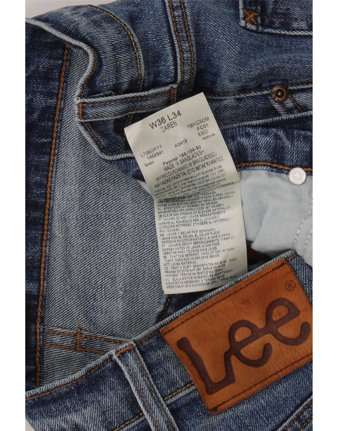 Jeans Lee Daren Slim da uomo W36 L34 cotone blu