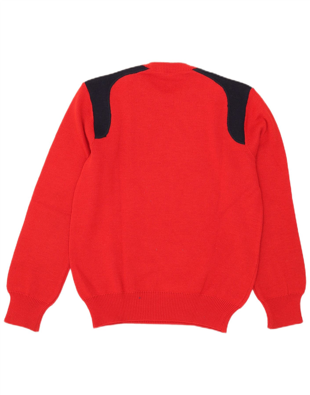 Maglione maglione girocollo da uomo Life Line Lana color block rosso medio