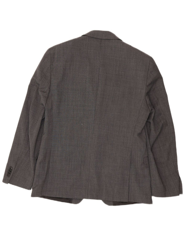 Giacca blazer a 2 bottoni da uomo Tommy Hilfiger UK 42 XL lana a quadri grigia
