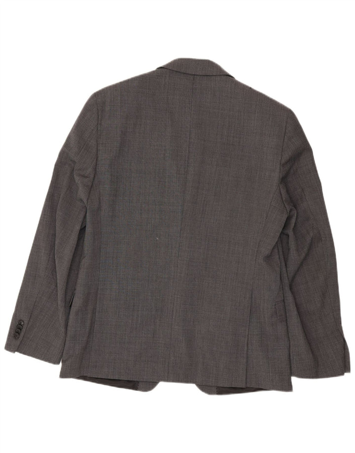 Giacca blazer a 2 bottoni da uomo Tommy Hilfiger UK 42 XL lana a quadri grigia