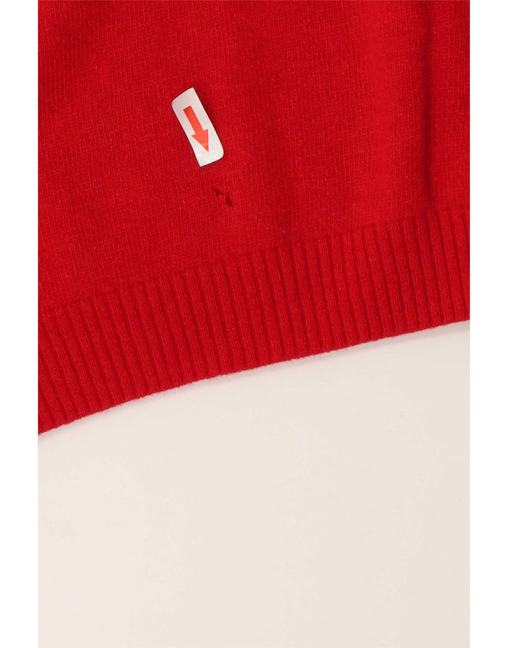 Sergio Tacchini Maglione da uomo con scollo a V grande rosso lana