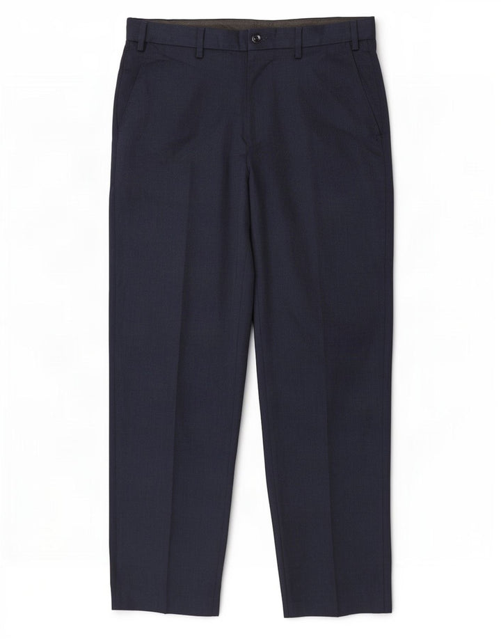 Pantaloni da abito vestibilità regolare Marks & Spencer da uomo W34 L31 poliestere blu navy