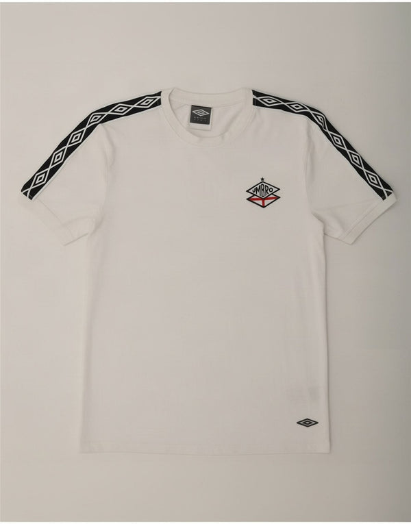 T-shirt grafica da uomo Umbro Top Large in cotone color block bianco