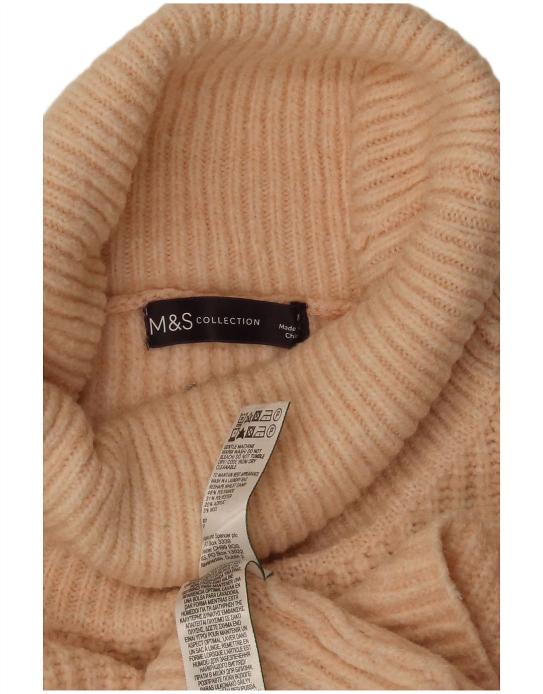 Maglione maglione a collo alto da donna Marks & Spencer UK 14 arancione medio