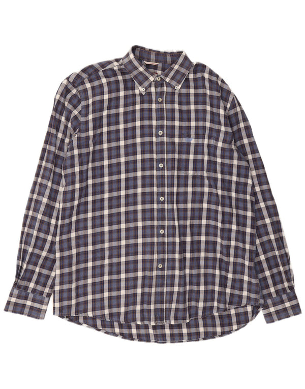 Camicia Carrera da uomo vestibilità regolare in flanella 2XL blu navy a quadri