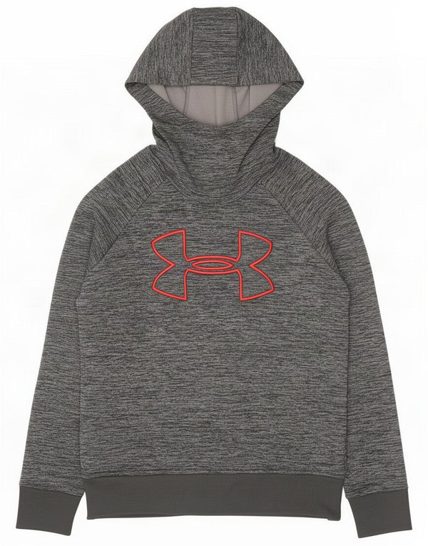 Felpa con cappuccio grafica da uomo Under Armour Cold Gear grigio medio chiazzato