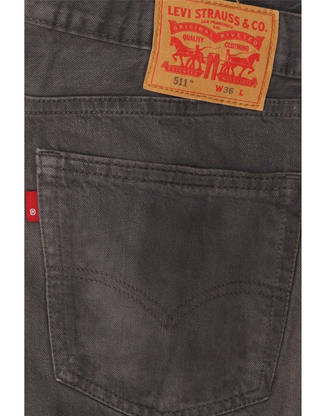 Pantaloncini di jeans Levi's 511 da uomo di grandi dimensioni W36 in cotone grigio