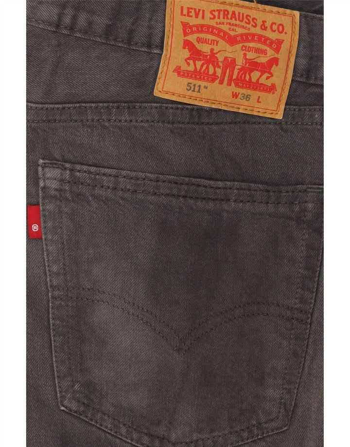 Pantaloncini di jeans Levi's 511 da uomo di grandi dimensioni W36 in cotone grigio