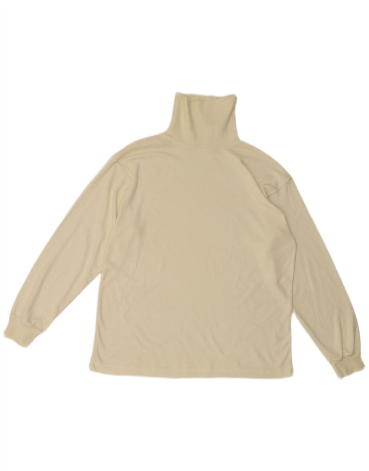Paramour - Top da uomo con collo alto, manica lunga, grande, poliestere bianco
