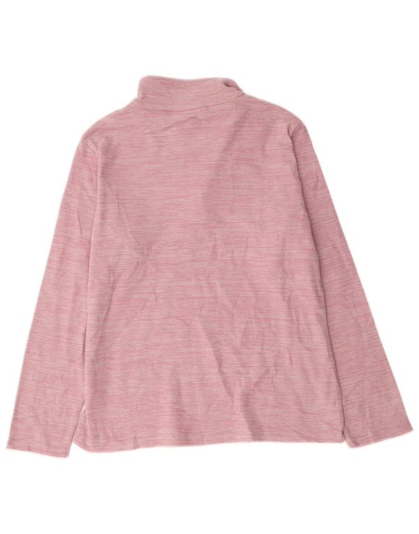 Maglione in pile da donna con collo e zip Mountain Warehouse UK 16 Large Pink Striped