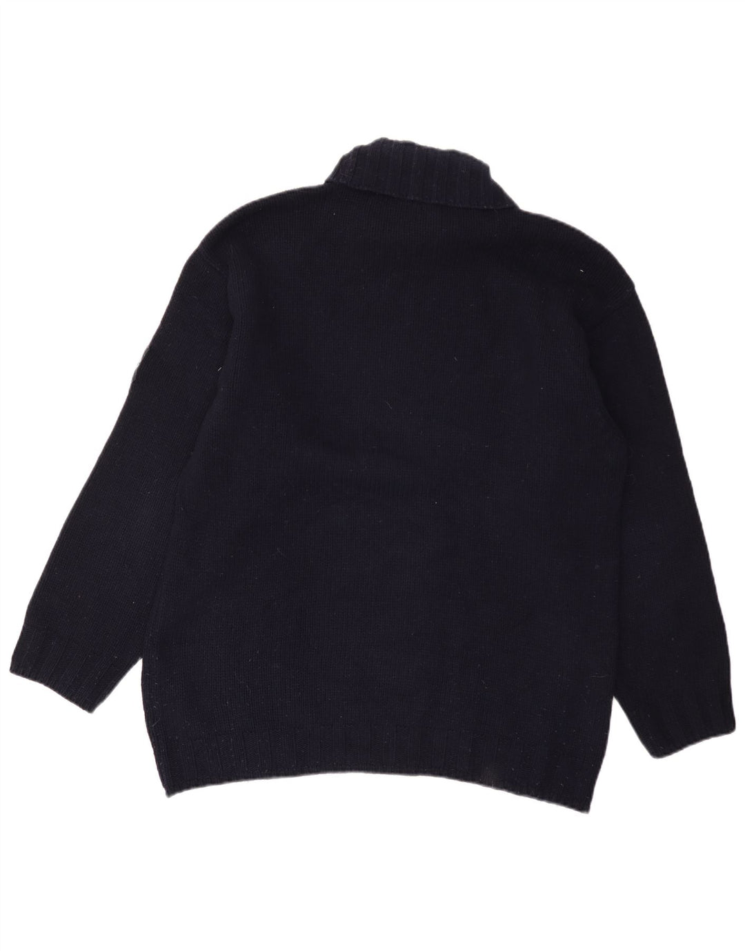 Murphy & Nye Maglione da uomo con collo alto e maglione grande in lana blu navy