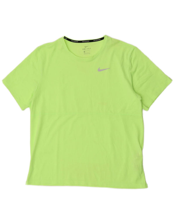 Nike Uomo Dri Fit T-shirt da running Top Large Verde Poliestere