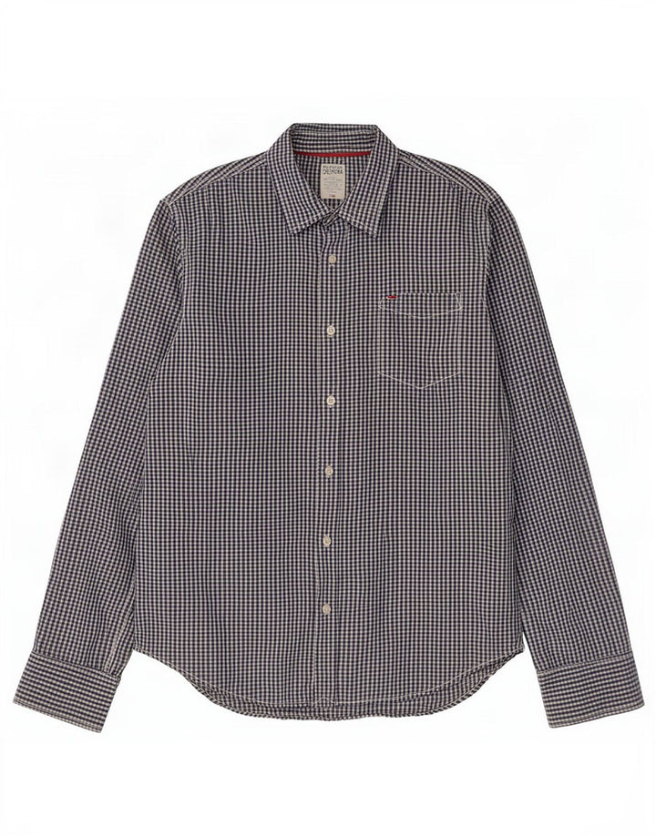 Camicia da uomo Tommy Hilfiger grande in cotone a quadretti blu navy