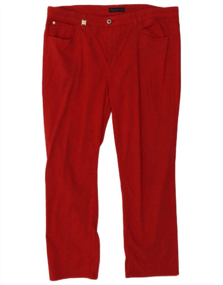 Pantaloni Casual Dritti Donna TRUSSARDI W34 L26 Cotone Rosso