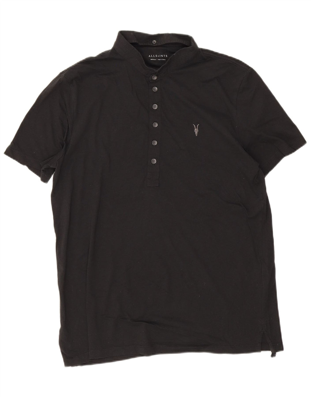 Polo da uomo All Saints in cotone nero medio