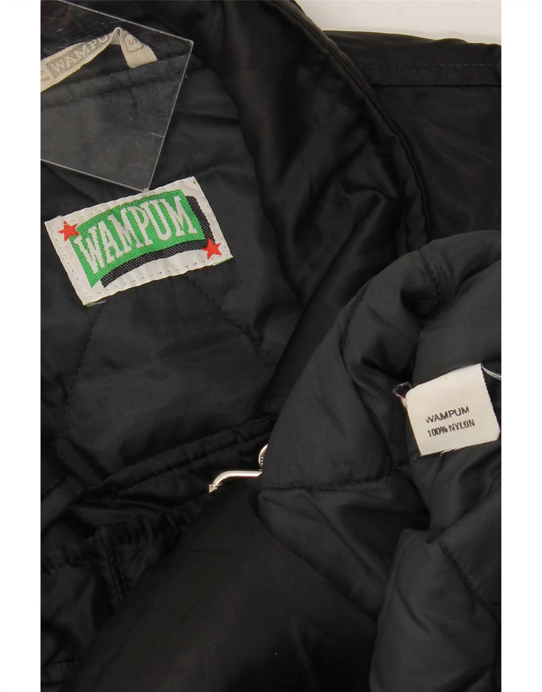 Giacca da motociclista oversize da donna WAMPUM UK 10 piccola in nylon nero