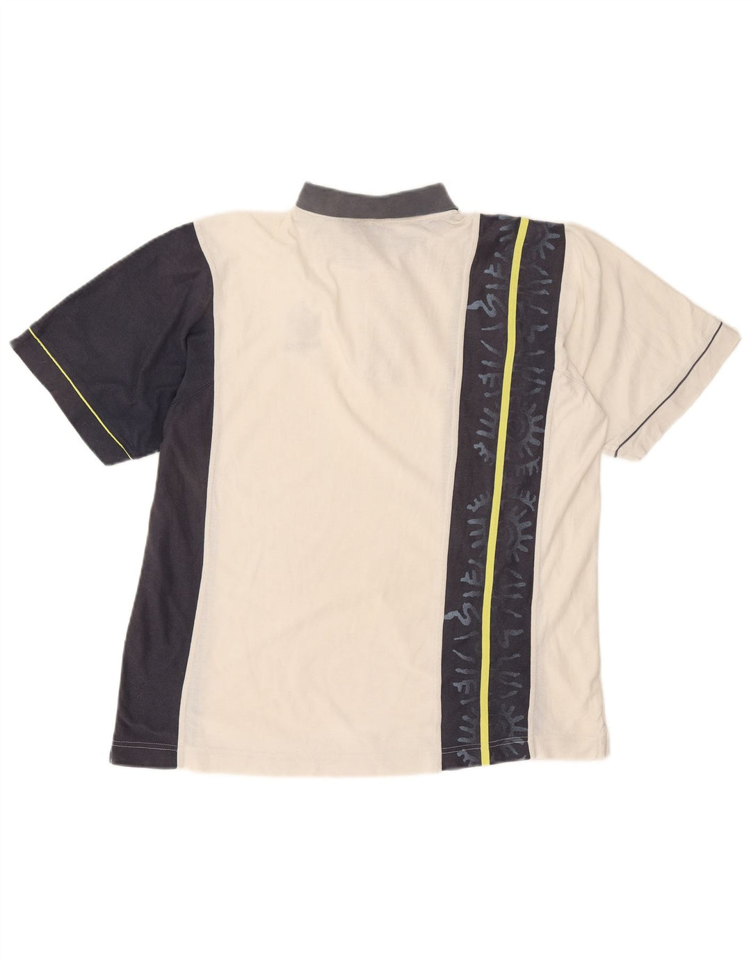 Polo da rugby da uomo LOTTO UK 40/42 Large in poliestere color block bianco