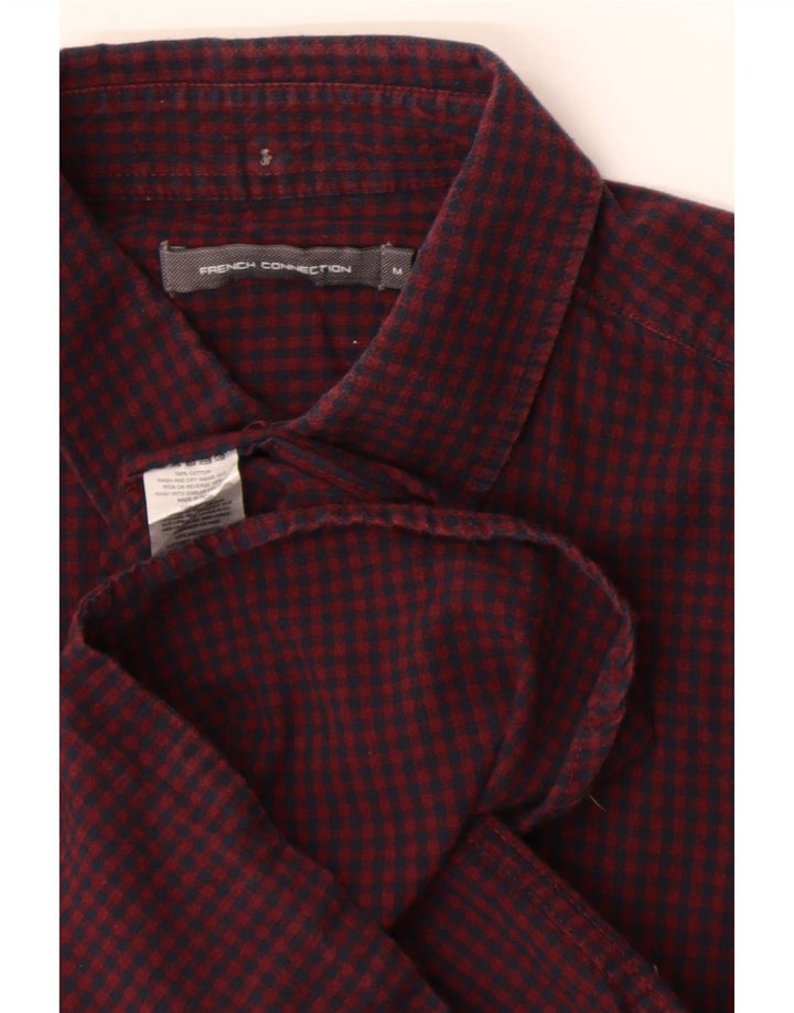 Camicia da uomo French Connection in cotone a quadretti bordeaux medio