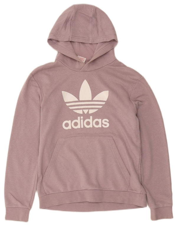 Felpa con cappuccio grafica Adidas da ragazzo 13-14 anni in cotone viola