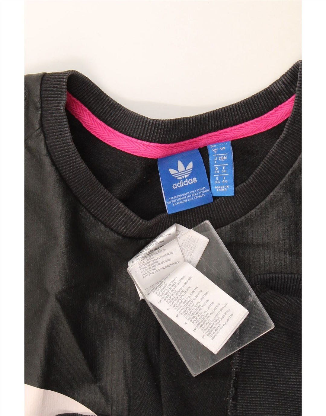Felpa oversize con grafica da donna Adidas UK 8 Small Nera