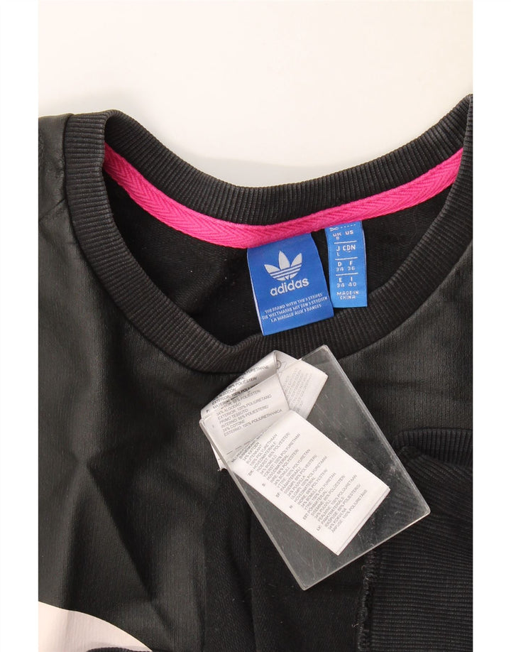 Felpa oversize con grafica da donna Adidas UK 8 Small Nera