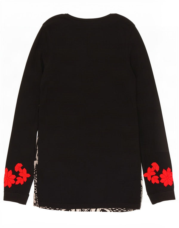 Desigual Camicetta da donna Top UK 12 Cotone floreale nero medio