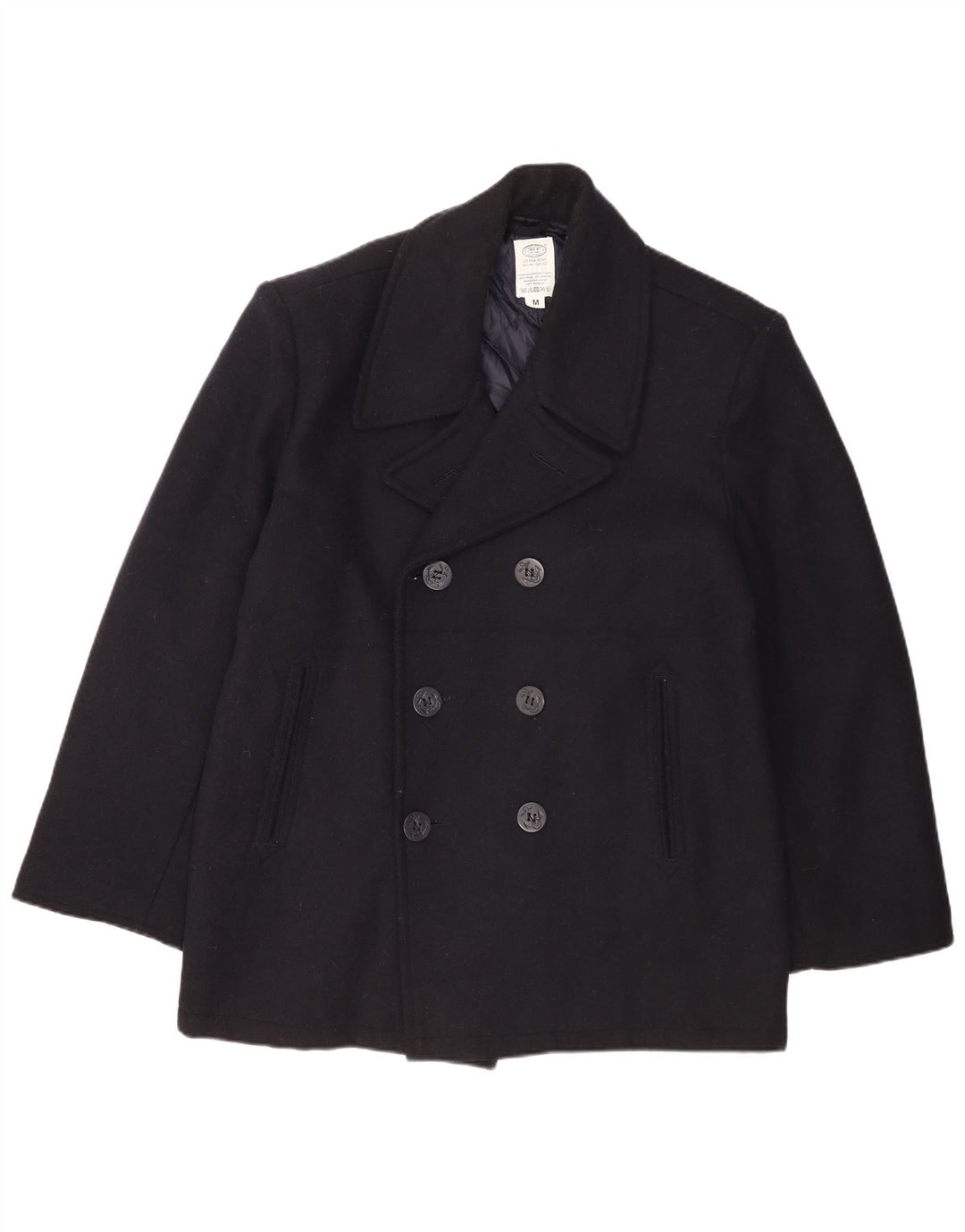 Cappotto da marinaio da uomo MFH UK 38 medio in lana blu navy