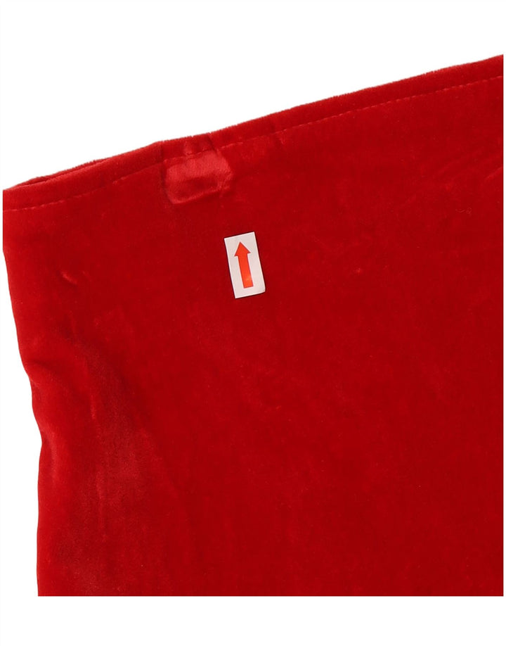 Gonna tubino in velluto da donna VINTAGE IT 44 media W26 cotone rosso