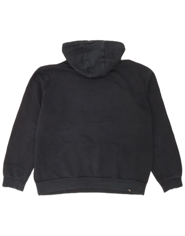 Felpa con cappuccio grafica da uomo Puma Large in cotone blu navy