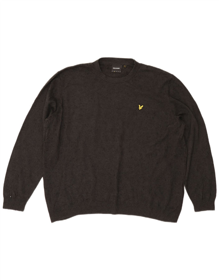 Maglione maglione girocollo da uomo Lyle & Scott 2XL cotone grigio