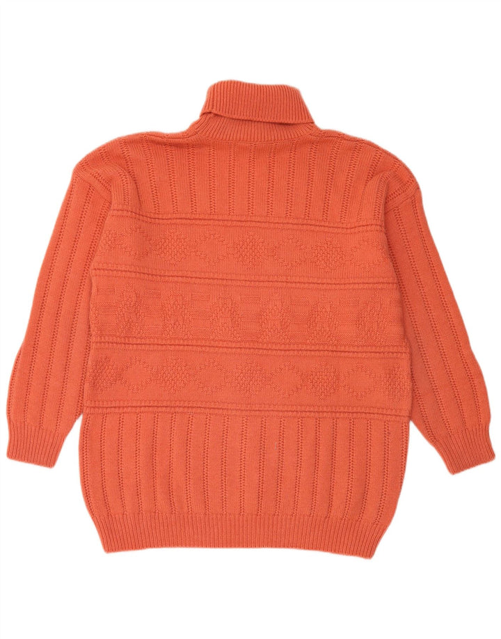 Stefanel Uomo Maglione Dolcevita Maglione Grande Lana Arancione