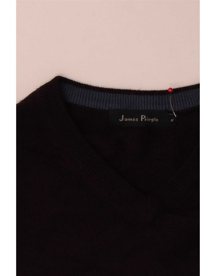 Maglione da uomo con scollo a V James Pringle, acrilico nero medio