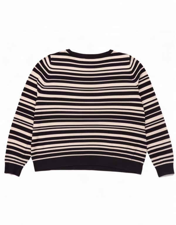 Maglione maglione con scollo a barca da donna Marks & Spencer UK 18 XL a righe nere