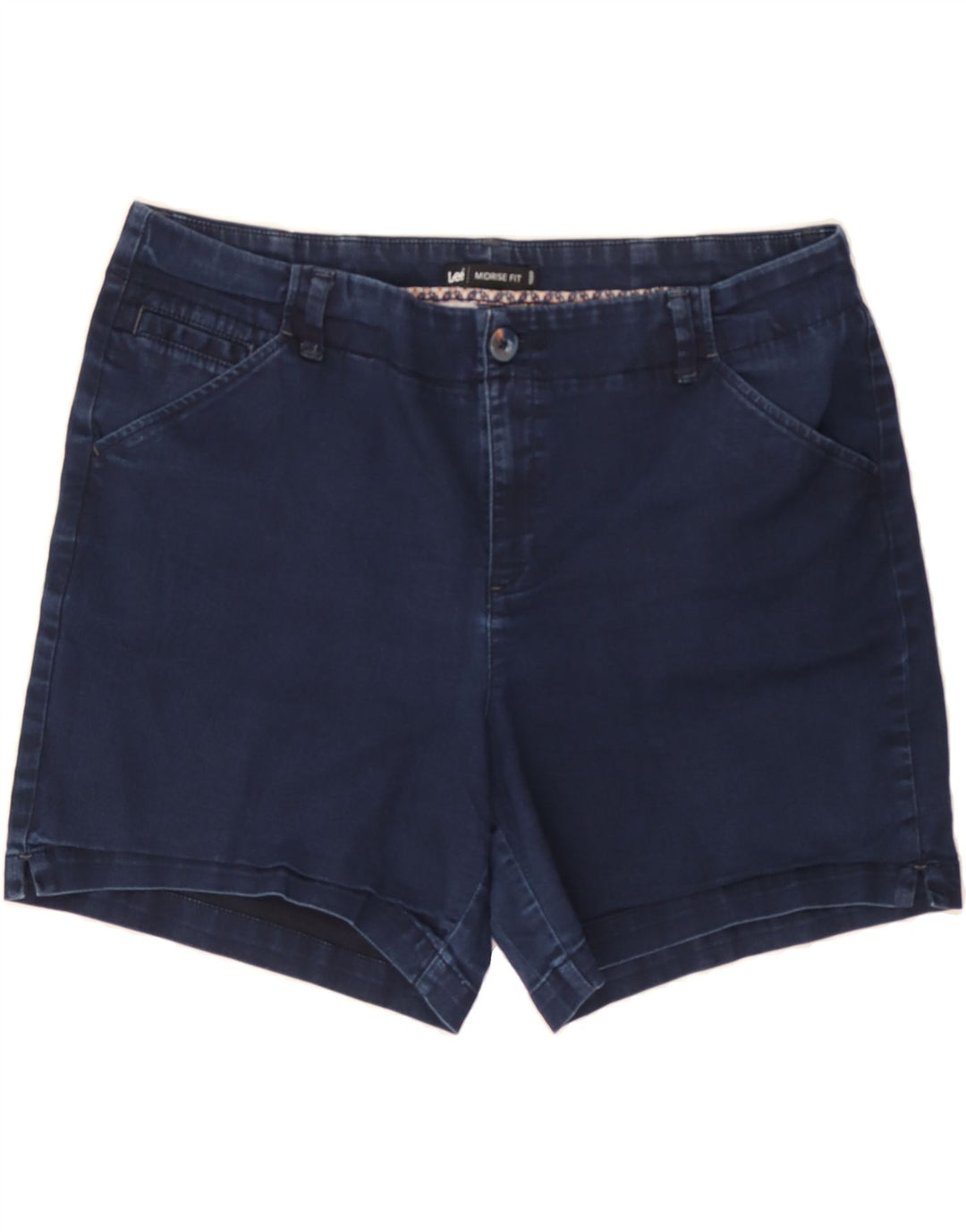 LEE Womens Mid Rise Denim Shorts W36 XL  Navy Blue Cotton Vintage Lee and Second-Hand Lee from Messina Hembry 