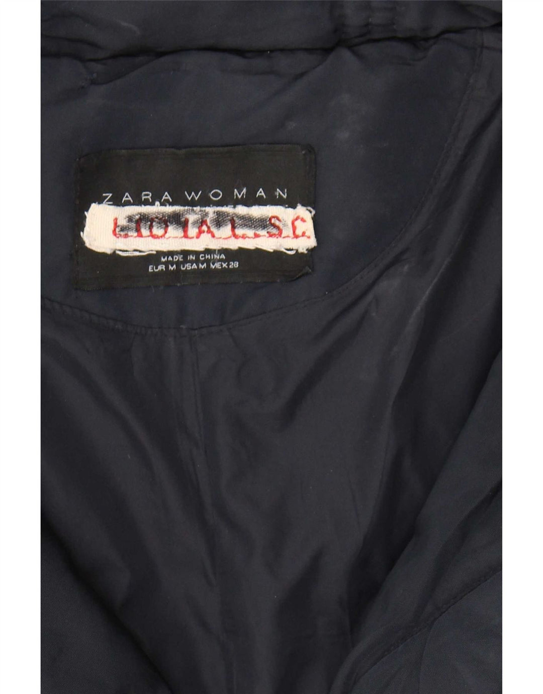 Giacca imbottita da donna Zara UK 12 media blu navy