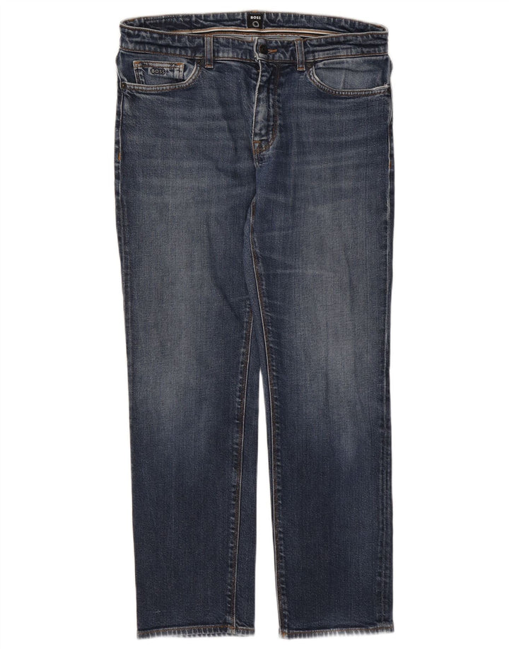 Jeans dritti da uomo Hugo Boss W33 L30 cotone blu