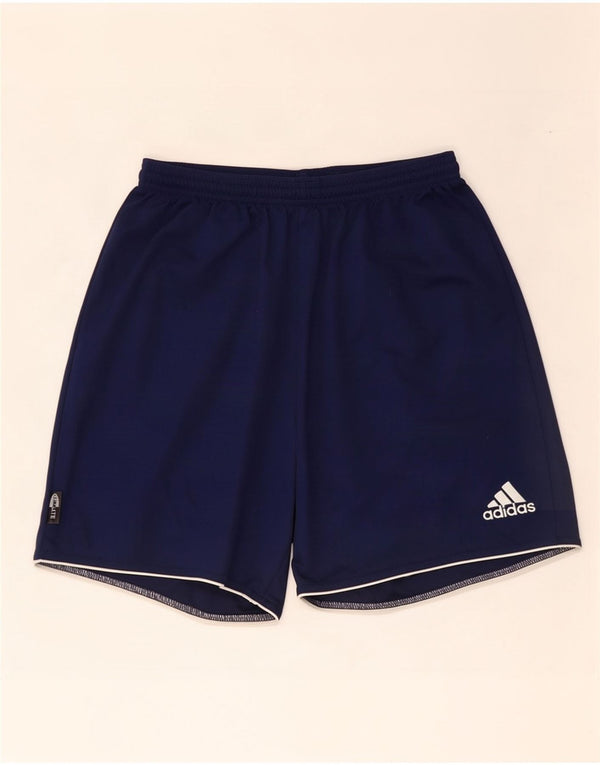 Adidas Uomo Climalite Sport Shorts UK 36 Small Navy Blue Poliestere