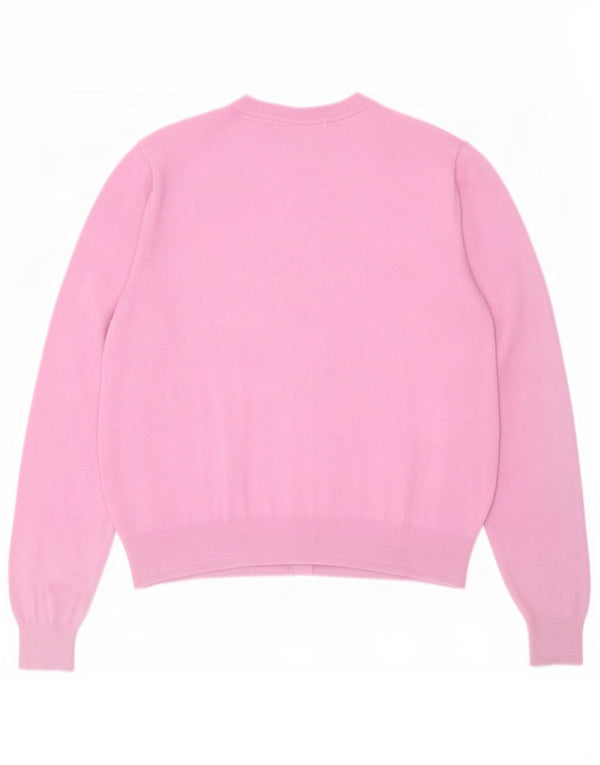 Marks & Spencer maglione corto cardigan da donna UK 18 XL rosa viscosa