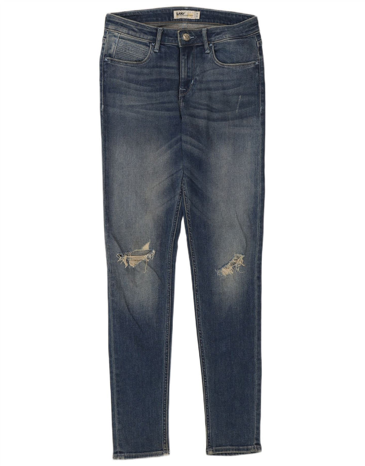 Jeans skinny effetto invecchiato Lee da donna W28 L30 cotone blu