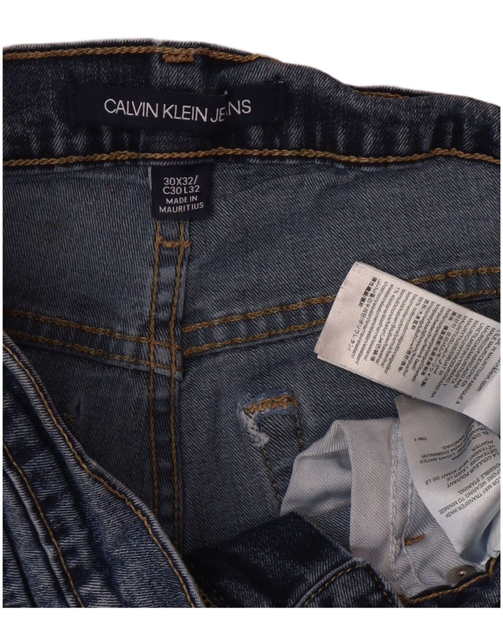 CALVIN KLEIN Jeans slim da uomo W30 L32 Blu Cotone