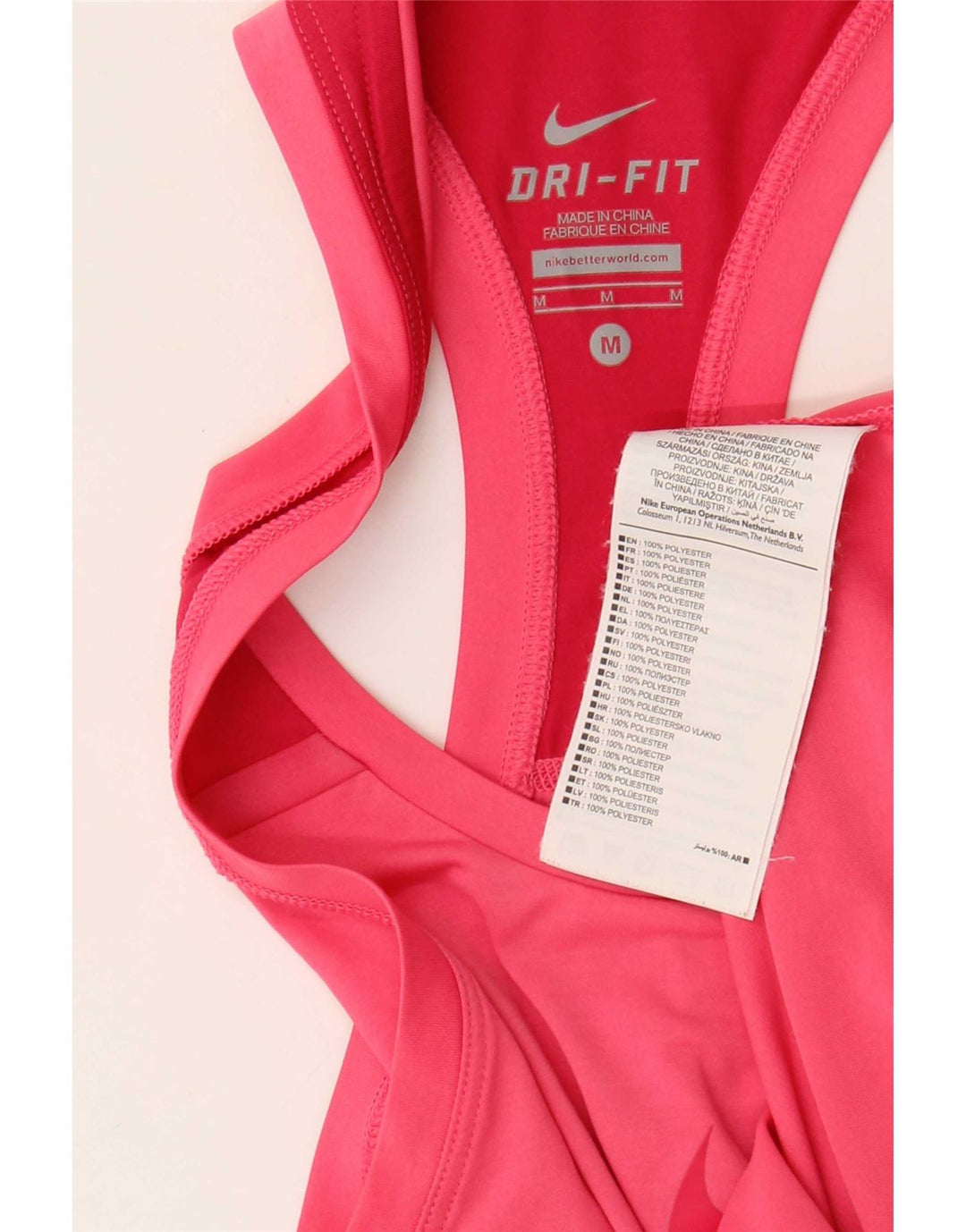 Canotta grafica Nike Dri Fit da donna UK 12 poliestere rosa medio