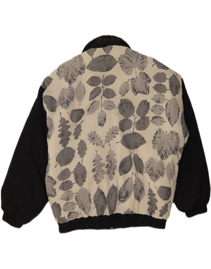 BRUGI Mens Padded Jacket UK 46 3XL Black Floral Vintage Brugi and Second-Hand Brugi from Messina Hembry 